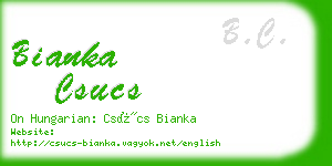 bianka csucs business card